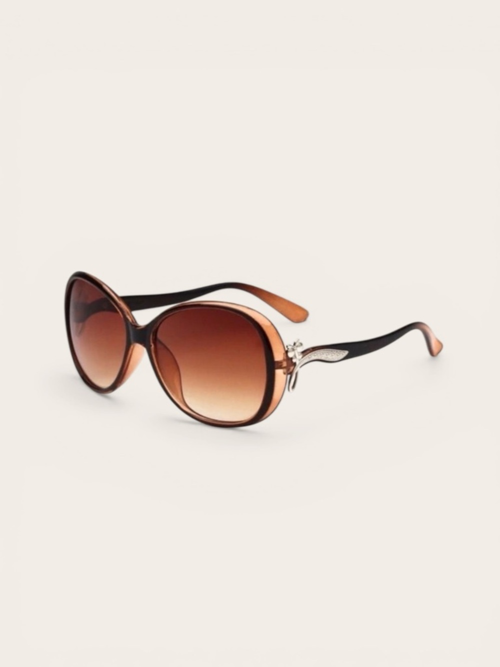 Brown Oversized Sunglasses Gradient Lenses Polarized New w Case
